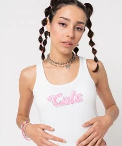 Minga London Cute Ribbed Vest Crop Top