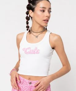 Minga London Cute Ribbed Vest Crop Top