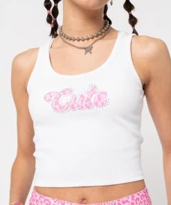 Minga London Cute Ribbed Vest Crop Top