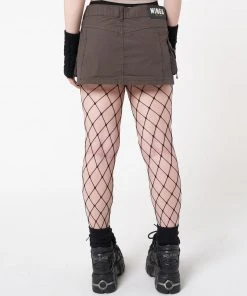 Minga London Ellie Brown Cargo Mini Skirt