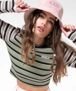 Minga London Fantasy Stripes Knit Ribbed Top