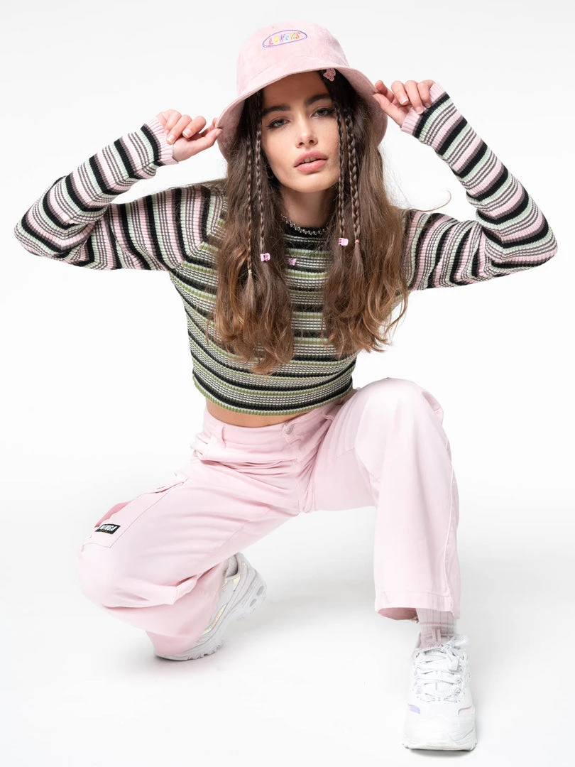 Minga London Fantasy Stripes Knit Ribbed Top