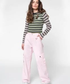 Minga London Fantasy Stripes Knit Ribbed Top