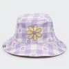 Minga London Clothing Floral Gingham Lilac Bucket Hat