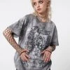 Minga London Fortune Wings Grey Tie Dye T-Shirt