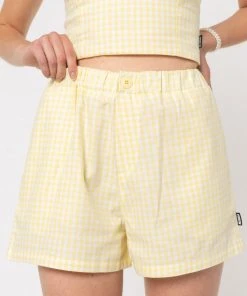 Minga London Maisie Yellow Gingham Boxer Shorts Clothing