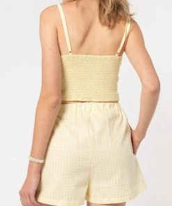 Minga London Maisie Yellow Gingham Boxer Shorts Clothing