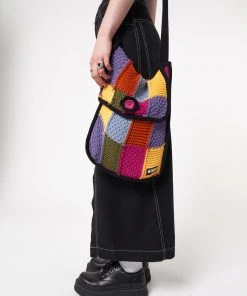 Minga London Most Wanted Glee Rainbow Patchwork Knit Bag