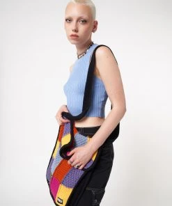 Minga London Most Wanted Glee Rainbow Patchwork Knit Bag