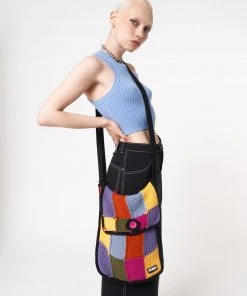 Minga London Most Wanted Glee Rainbow Patchwork Knit Bag