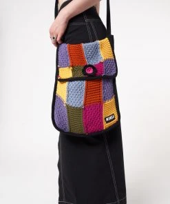 Minga London Most Wanted Glee Rainbow Patchwork Knit Bag