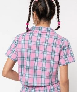 Minga London Clothing Hannah Cropped Plaid Shirt