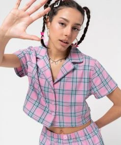 Minga London Clothing Hannah Cropped Plaid Shirt