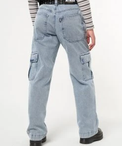 Minga London Clothing Acid Blue Cargo Jeans