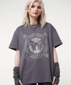 Minga London Ancient Butterfly Charcoal Grey T-shirt