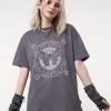 Minga London Ancient Butterfly Charcoal Grey T-shirt