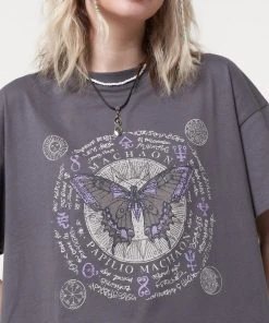 Minga London Ancient Butterfly Charcoal Grey T-shirt