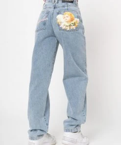 Minga London Angelic Dad Jeans In Light Blue