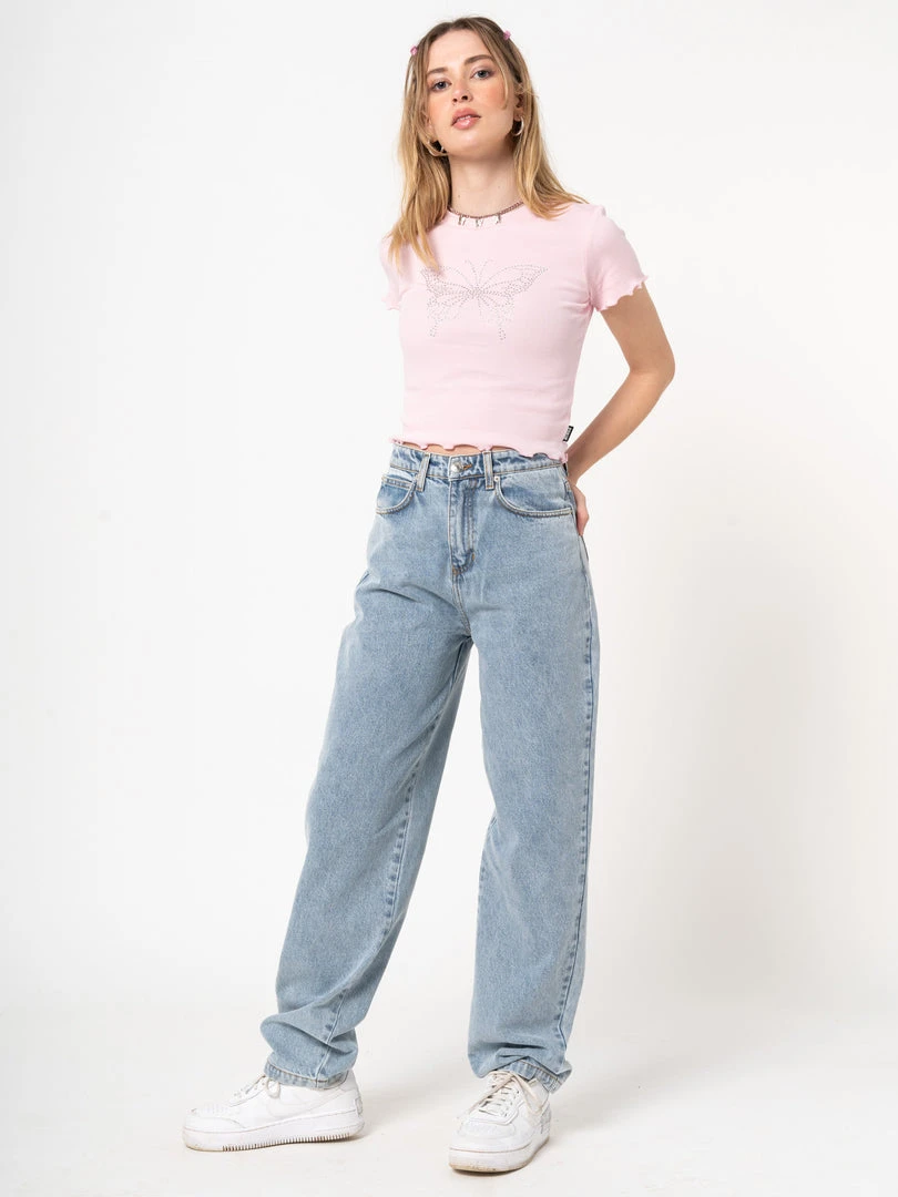 Minga London Angelic Dad Jeans In Light Blue