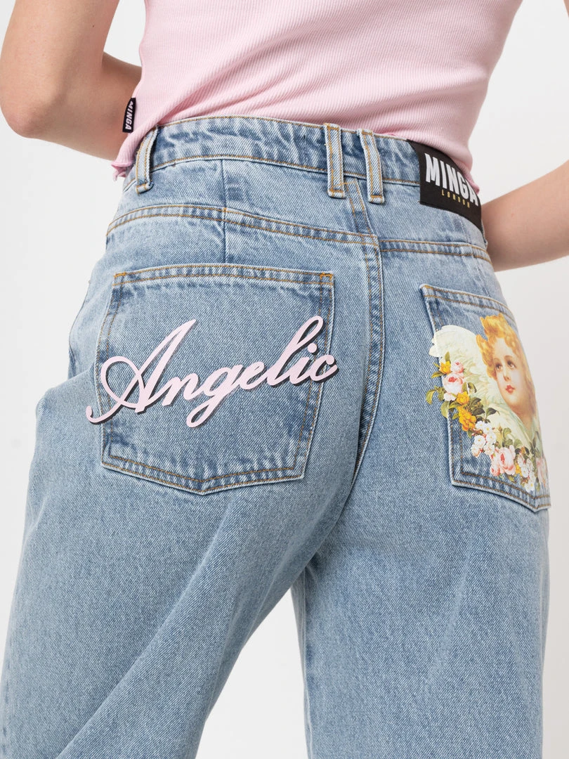 Minga London Angelic Dad Jeans In Light Blue