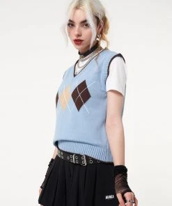 Minga London Argyle Knitted Sweater Vest