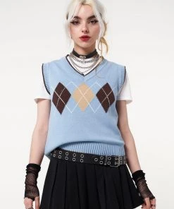Minga London Argyle Knitted Sweater Vest