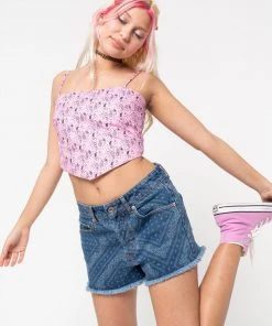 Minga London Bandana Indigo Denim Shorts