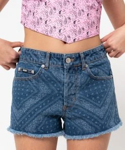 Minga London Bandana Indigo Denim Shorts