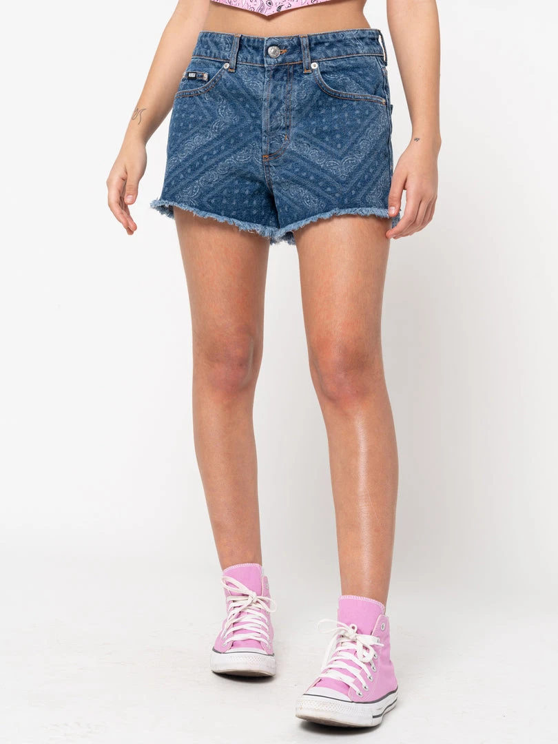 Minga London Bandana Indigo Denim Shorts
