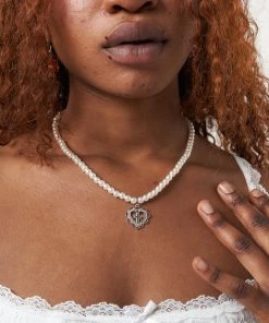 Minga London Bridget Heart Baroque Pearl Necklace