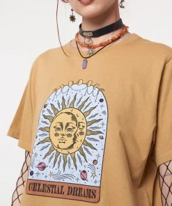 Minga London Celestial Dreams Golden Yellow T-Shirt