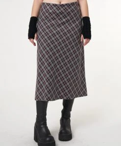 Minga London Courtney Plaid Midi Skirt Clothing