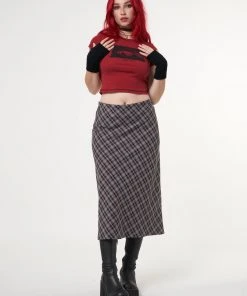 Minga London Courtney Plaid Midi Skirt Clothing