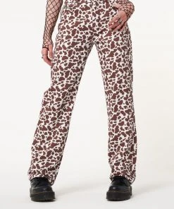 Minga London Cow Print Parallel Jeans Clothing