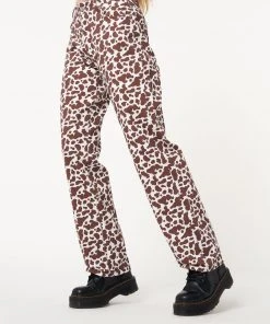 Minga London Cow Print Parallel Jeans Clothing