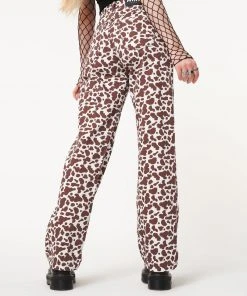 Minga London Cow Print Parallel Jeans Clothing