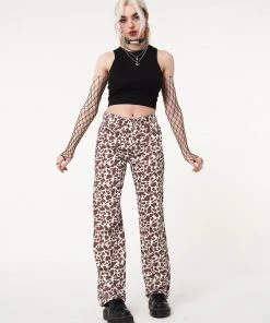 Minga London Cow Print Parallel Jeans Clothing