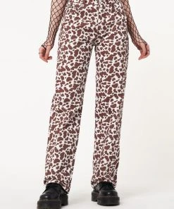 Minga London Cow Print Parallel Jeans Clothing
