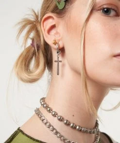 Minga London Cross Your Mind Drop Earrings