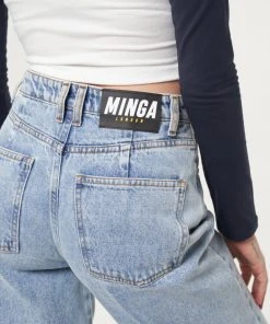 Minga London Denim Dad Jeans In Light Blue