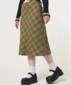 Minga London Dora Plaid Midi Skirt Most Wanted