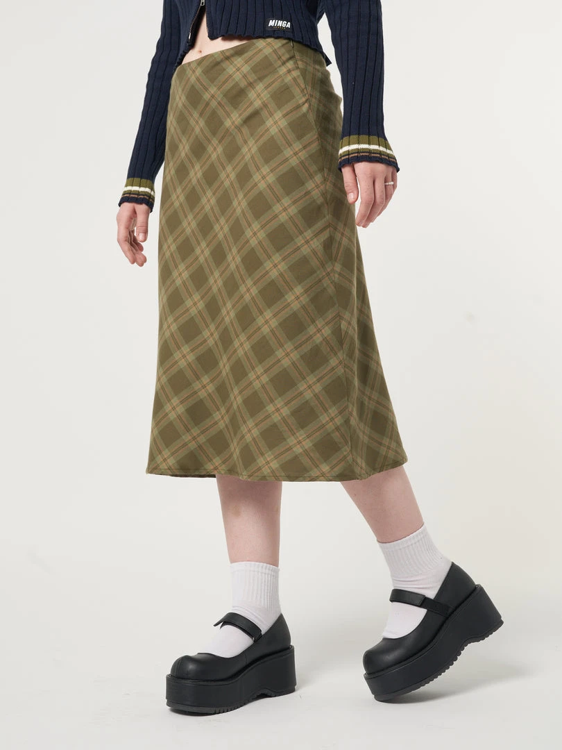 Minga London Dora Plaid Midi Skirt Most Wanted