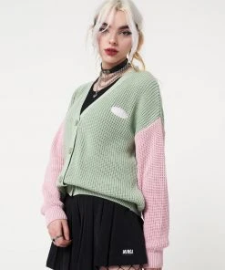 Minga London Dreamy Contrast Knitted Cardigan