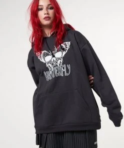 Minga London Clothing Evil Butterfly Black Hoodie