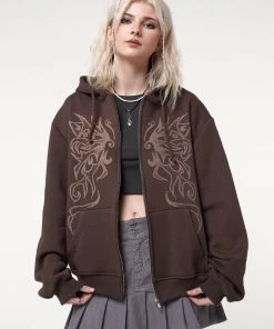 Minga London Most Wanted Fairy Wings Zip Up Hoodie Jacket