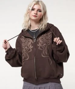 Minga London Most Wanted Fairy Wings Zip Up Hoodie Jacket