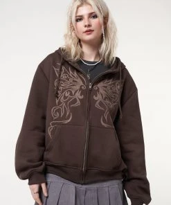 Minga London Most Wanted Fairy Wings Zip Up Hoodie Jacket