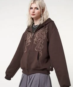 Minga London Most Wanted Fairy Wings Zip Up Hoodie Jacket