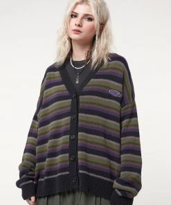 Minga London Faye Striped Knit Cardigan Most Wanted