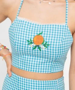 Minga London Flora Gingham Crop Top